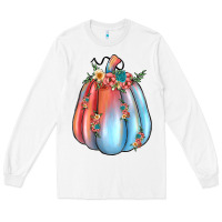 White flowers pumpkin Long Sleeve Tee - JahusDesignShop