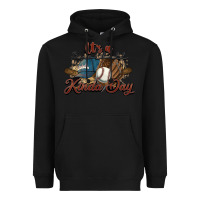 Black It's a Baseball kinda day Heavyweight Hoodie - HowdyJamesFarm