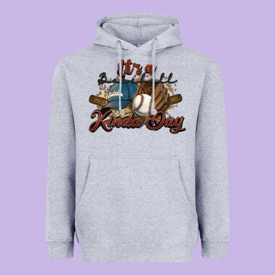 It's A Baseball Kinda Day Heavyweight Hoodie Designed By Howdyjamesfarm