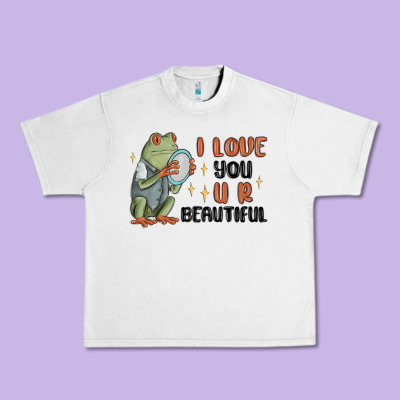I Love You U R Beautiful Frog Urban Heavy Tee Designed By Maliassmallbusiness