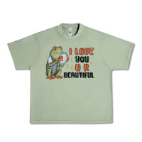 Oil Green i love you u r beautiful frog Urban Heavy Tee - MaliasSmallBusiness