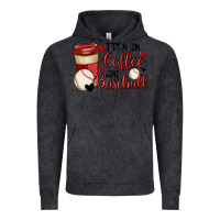 Vintage Black i run on coffee and baseball Vintage Hoodie - MaliasSmallBusiness