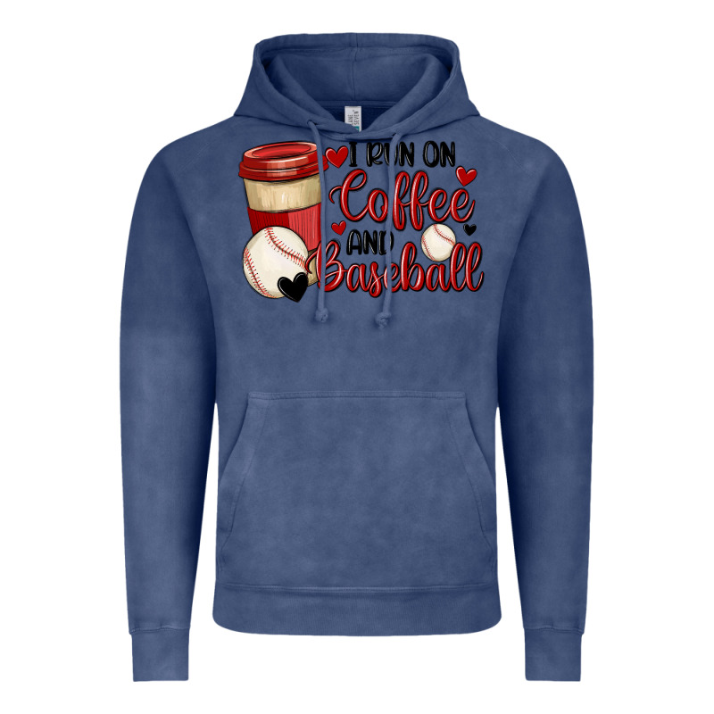I Run On Coffee And Baseball Vintage Hoodie by MaliasSmallBusiness | Teevron