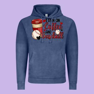 I Run On Coffee And Baseball Vintage Hoodie Designed By Maliassmallbusiness