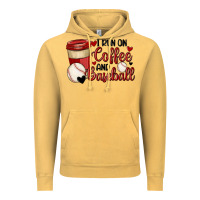 Vintage Mustard i run on coffee and baseball Vintage Hoodie - MaliasSmallBusiness