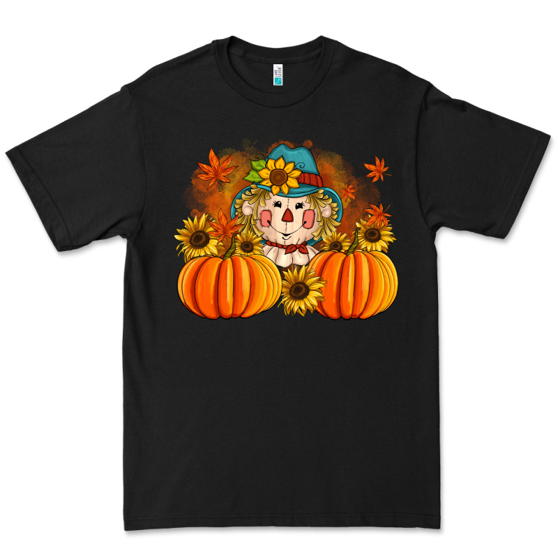 Fall Scarecrow With Pumpkins Premium Tee by Artiststas | Teevron