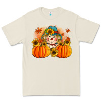 Bone fall scarecrow with pumpkins Premium Tee - Artiststas