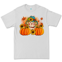 Dove Grey fall scarecrow with pumpkins Premium Tee - Artiststas