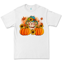 White fall scarecrow with pumpkins Premium Tee - Artiststas