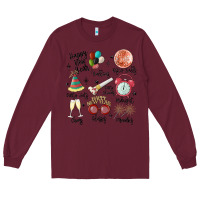 Burgundy happy new year Long Sleeve Tee - MaliasSmallBusiness