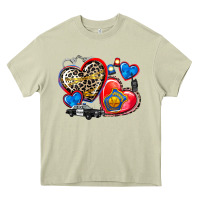 Mossy western leopard  police   hearts Heavy Core Tee - AdoDesignShop