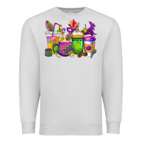 Dove Grey mardi gras coffee cups cowgirl Premium Sweatshirt - CowGirlArtShop