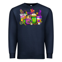 Navy mardi gras coffee cups cowgirl Premium Sweatshirt - CowGirlArtShop