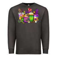 Mardi Gras Coffee Cups Cowgirl Premium Sweatshirt | Teevron