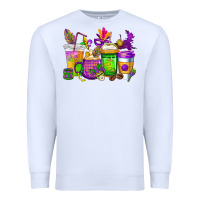 White mardi gras coffee cups cowgirl Premium Sweatshirt - CowGirlArtShop