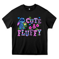 Black cute and fluffy stitch Heavy Core Tee - AdoDesignShop