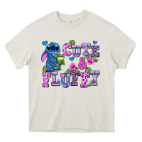 Cream cute and fluffy stitch Heavy Core Tee - AdoDesignShop