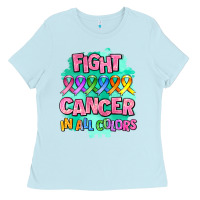 Baby Blue fight cancer in all colors Ladies Tee - AdoDesignShop