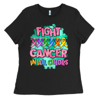 Black fight cancer in all colors Ladies Tee - AdoDesignShop