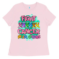 Bubblegum Pink fight cancer in all colors Ladies Tee - AdoDesignShop