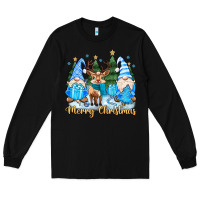 Black merry christmas gnome Long Sleeve Tee - MaliasSmallBusiness