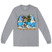 Heather Grey merry christmas gnome Long Sleeve Tee - MaliasSmallBusiness