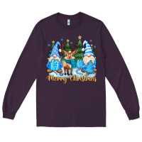 Plum merry christmas gnome Long Sleeve Tee - MaliasSmallBusiness