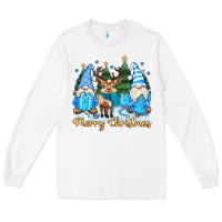 White merry christmas gnome Long Sleeve Tee - MaliasSmallBusiness