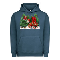 Pigment Midnight Navy christmas santa Urban Hoodie - FaDigitalArtStudio
