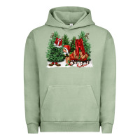 Pigment Oil Green christmas santa Urban Hoodie - FaDigitalArtStudio
