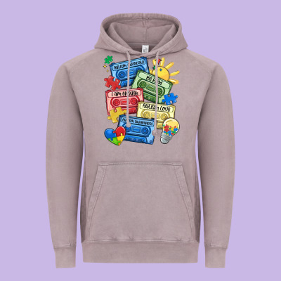 Autism Cassette Tapes Vintage Hoodie Designed By Maliassmallbusiness