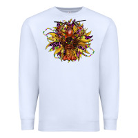 White mardi gras sunflower Premium Sweatshirt - CowGirlArtShop
