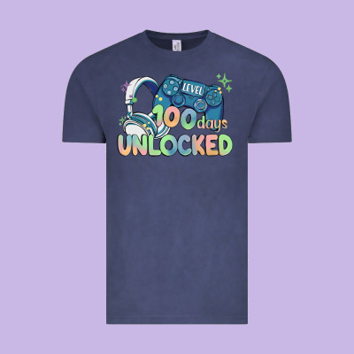 Level 100 Days Unlocked Vintage Tee Designed By Maliassmallbusiness