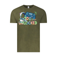 Vintage Olive level 100 days unlocked Vintage Tee - MaliasSmallBusiness