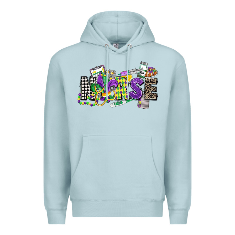 Nurse Mardi Gras Premium Hoodie by CowGirlArtShop | Teevron
