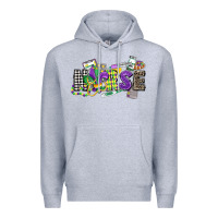 Heather Grey nurse mardi gras Premium Hoodie - CowGirlArtShop