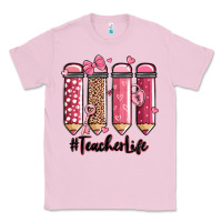 Bubblegum Pink valentine's day teacher life pencils Classic Tee - MaliasSmallBusiness