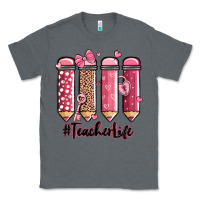 Charcoal Heather valentine's day teacher life pencils Classic Tee - MaliasSmallBusiness