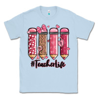 Dusty Blue valentine's day teacher life pencils Classic Tee - MaliasSmallBusiness