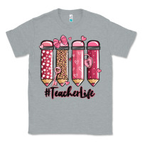 Heather Grey valentine's day teacher life pencils Classic Tee - MaliasSmallBusiness