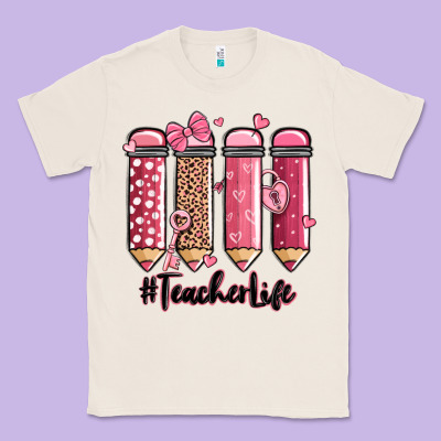 Valentine's Day Teacher Life Pencils Classic Tee Designed By Maliassmallbusiness