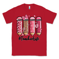Red valentine's day teacher life pencils Classic Tee - MaliasSmallBusiness