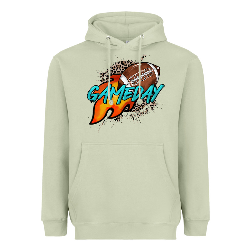 Game Day Leopard Fire And Ball Heavyweight Hoodie by HowdyJamesFarm | Teevron