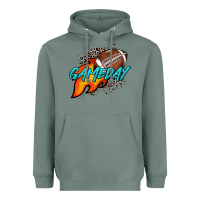 Sage Game day leopard fire and ball Heavyweight Hoodie - HowdyJamesFarm
