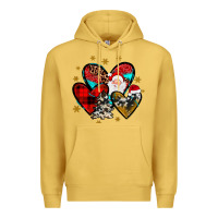 Antique Gold heart  wood slice ornament Premium Hoodie - JahusDesignShop