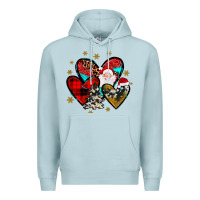 Blue Mist heart  wood slice ornament Premium Hoodie - JahusDesignShop