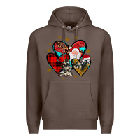 Coffee heart  wood slice ornament Premium Hoodie - JahusDesignShop