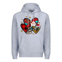 Heather Grey heart  wood slice ornament Premium Hoodie - JahusDesignShop