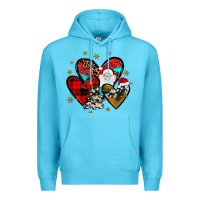 Ocean Blue heart  wood slice ornament Premium Hoodie - JahusDesignShop