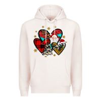 Pale Pink heart  wood slice ornament Premium Hoodie - JahusDesignShop